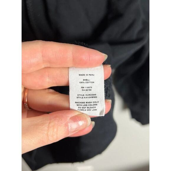 Helmut Lang Distressed Black Hoodie Long Sleeve Minimalist 100% Cotton Size Med - Picture 5 of 7